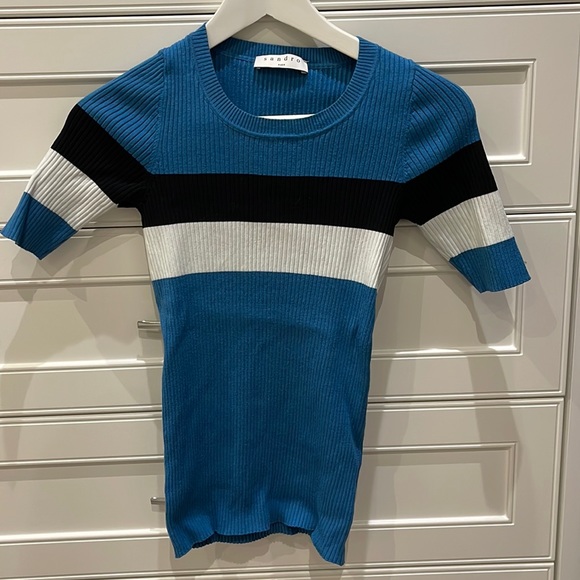 Sandro Sweaters - Sandro blue white knit top